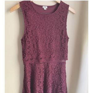 Garage Sheer Lace Fit & Flare Dress, Sz M